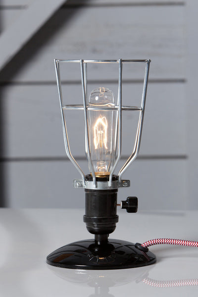 Industrial Wire Cage Desk Lamp Vintage Style Light Industrial Light Electric
