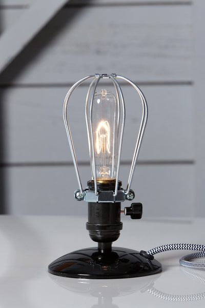 Industrial Desk Light Wire Cage Table Lamp Industrial Light Electric