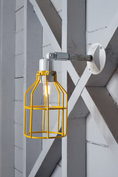 Yellow Cage Light - Exterior Wall Mount Sconce - Industrial Light Electric - 1