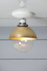 Semi Flush Mount Brass Shade Ceiling Light