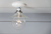 Flat Glass Shade Light - Industrial Ceiling Mount Lamp - Semi Flush Mount - Industrial Light Electric - 4