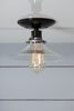 Flat Glass Shade Light - Industrial Ceiling Mount Lamp - Semi Flush Mount - Industrial Light Electric - 3