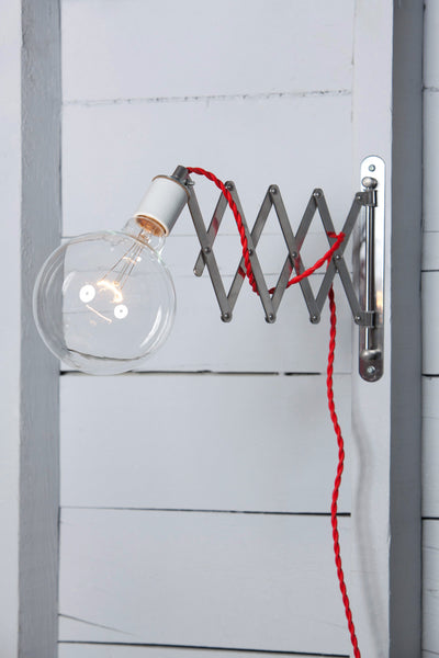 Scissor Wall Lamp - Industrial Wall Light - Bare Bulb - Industrial Light Electric - 1