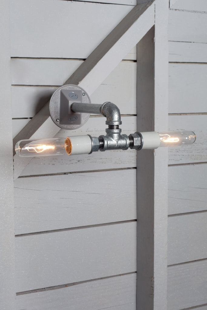 Industrial Wall Sconce - Double Bare Bulb Pipe Lamp - Industrial Light Electric - 1