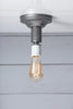Steel Semi Flush Light - Vintage Bare Bulb Lamp - Industrial Light Electric - 5