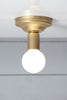 Brass and Milk Glass Mid Century Ceiling Light