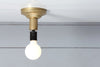 Brass and Black Semi Flush Ceiling Light