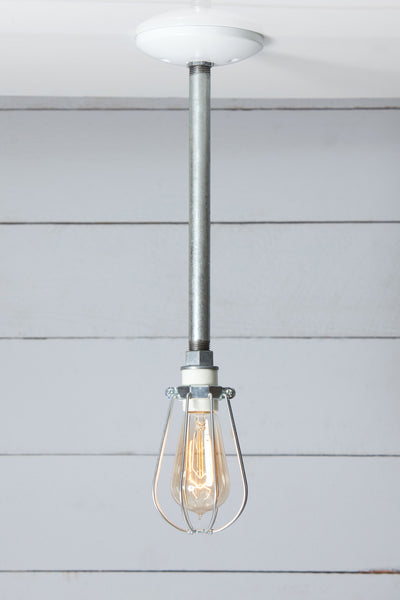 Wire Cage Pipe Pendant Light