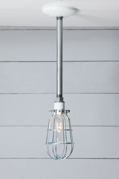 Industrial Cage Pipe Pendant Light