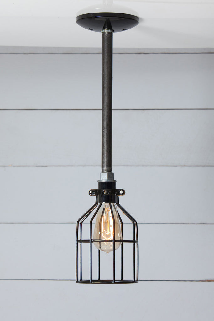 Black Cage - Pipe Pendant Light