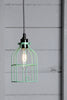 Industrial Pendant Lighting - Mint Green Wire Cage Light - Industrial Light Electric - 2