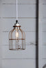 Industrial Pendant Lighting - Vintage Rusted Wire Cage Light - Industrial Light Electric - 1