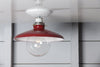 Industrial Metal Shade Light - 10in Red Shade Lamp - Semi Flush Mount - Industrial Light Electric - 2