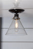 Glass Cone Shade Light - Semi Flush Mount - Industrial Light Electric - 2