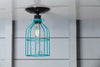 Industrial Lighting - Turquoise Blue Cage Light - Ceiling Mount - Industrial Light Electric - 3