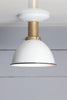 White Shade - Brass Ceiling Mount Light