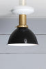 Black Shade - Brass Ceiling Mount Light