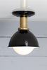 Black Shade - Brass Ceiling Mount Light