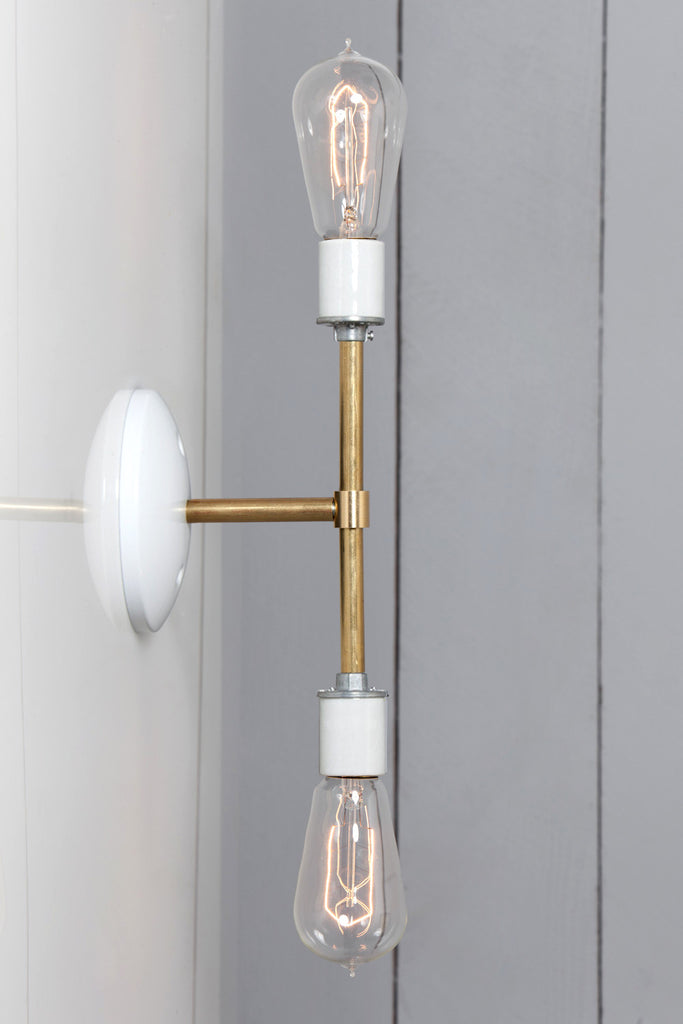 Mid Century Brass Bare Bulb Sconce Light