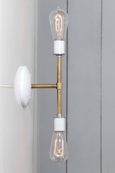 Mid Century Brass Bare Bulb Sconce Light