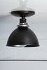 Matte Flat Black Metal Shade Semi Flush Light Fixture