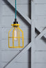 Industrial Pendant Lighting - Yellow Wire Cage Light - Industrial Light Electric - 1