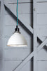 White Metal Shade Industrial Pendant