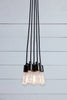 5 light Bare Bulb Chandelier