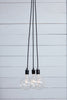 Bare Bulb Chandelier - 3 Light Cluster