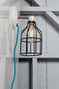 Industrial Wall Sconce - Black Wire Cage Light - Plug In - Industrial Light Electric - 2