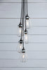 Five Light Industrial Chandelier - Wire Cage