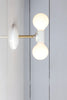 Double Brass Wall Sconce Light - Bare Bulb Lamp