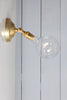 Bare Bulb Brass Wall Sconce - Angled Lamp