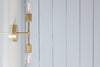 Brass Double Bare Bulb Sconce Light