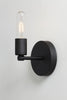 Matte Flat Black Sconce - Bare Bulb