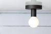 Black Iron Ceiling Light Bare Bulb