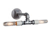 Industrial Pipe Sconce - Over Vanity Wall Light - Double Bare Bulb