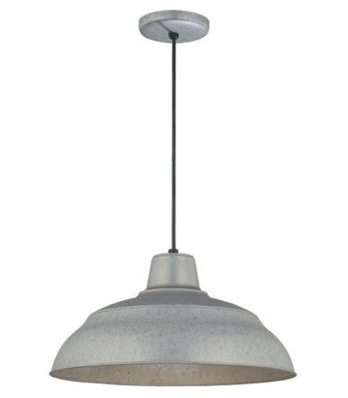 Metal Shade Industrial Pendant - 17in Cord Hung Warehouse Light - Industrial Light Electric - 1