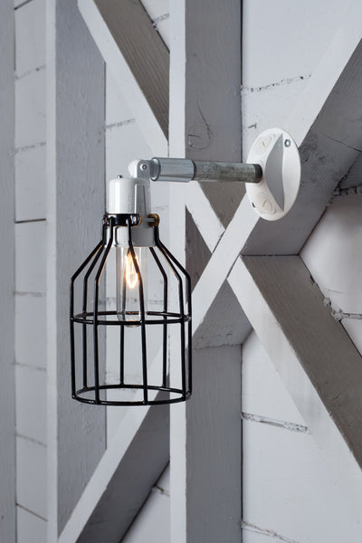 Industrial Wall Light- Outdoor Black Wire Cage Light - Industrial Light Electric - 1