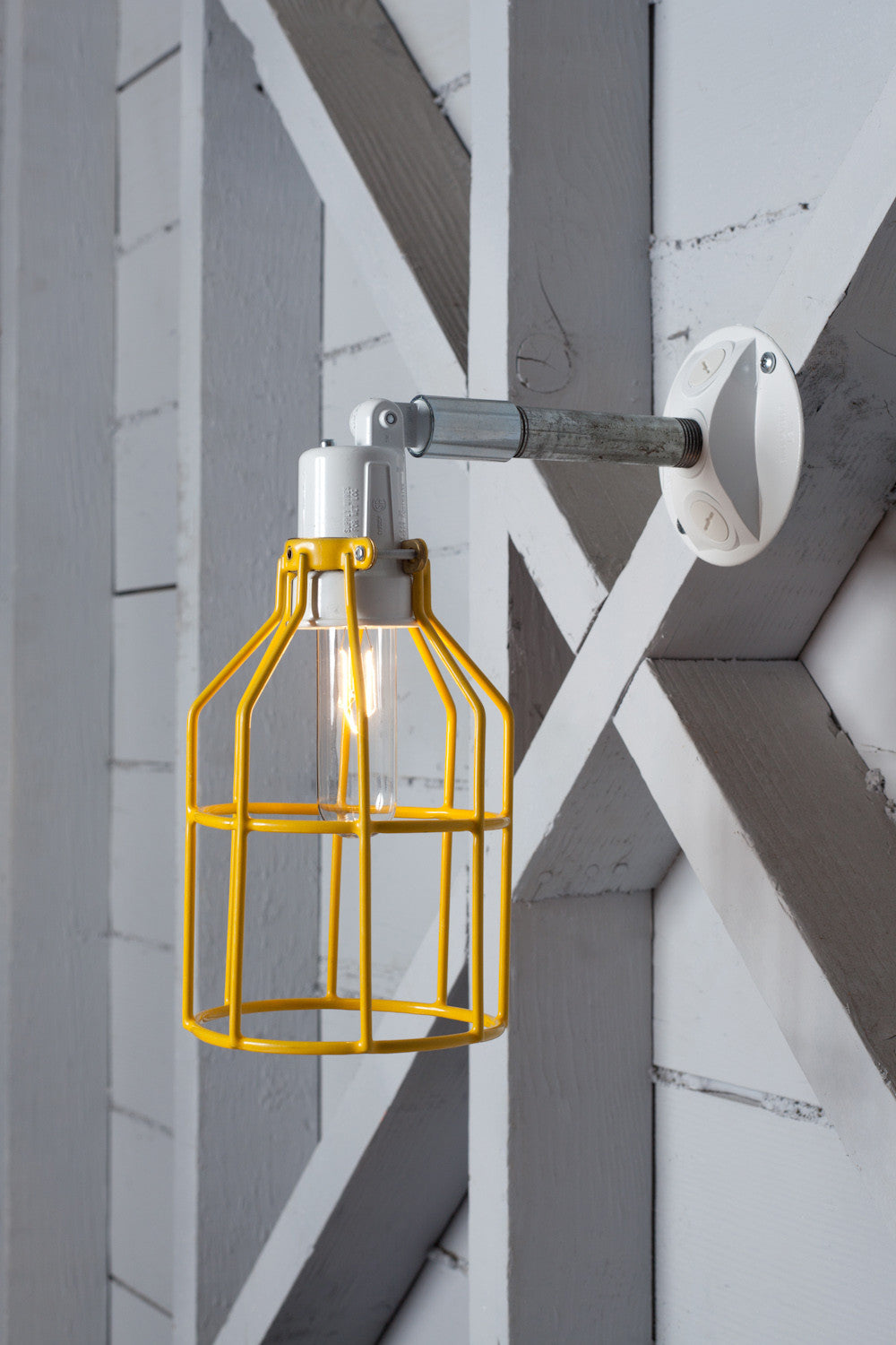 Yellow Cage Light Exterior Wall Mount Sconce Industrial Light Electric