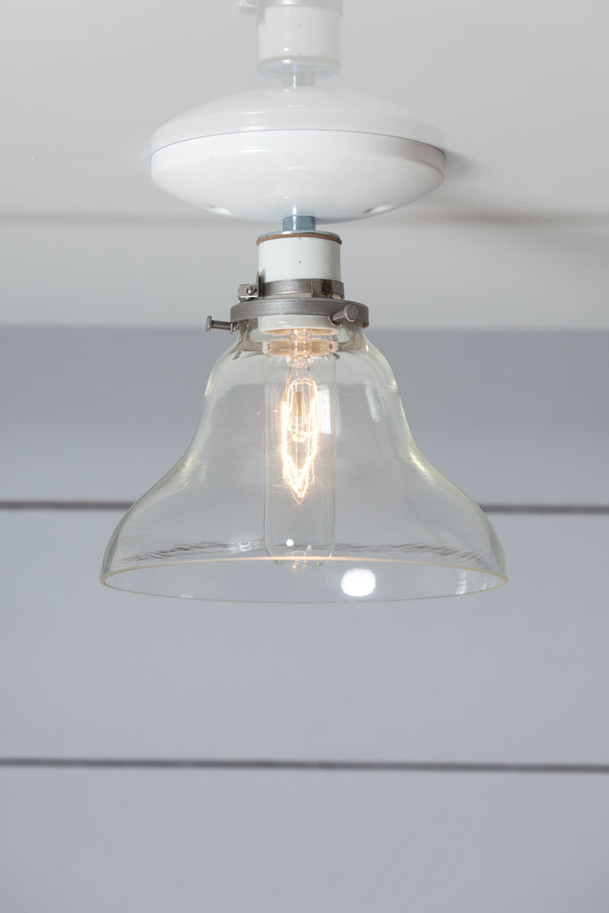 Glass Bell Shade Light - Ceiling Mount - Semi Flush Mount Lamp - Industrial Light Electric - 1