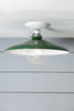 Industrial Ceiling Mount light - 14in Green Metal Shade Lamp - Semi Flush Mount - Industrial Light Electric - 1