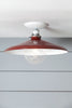 Industrial Ceiling Mount light - 14in Red Metal Shade Lamp - Semi Flush Mount - Industrial Light Electric - 1