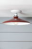 Industrial Ceiling Mount light - 14in Red Metal Shade Lamp - Semi Flush Mount - Industrial Light Electric - 2