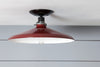 Industrial Ceiling Mount light - 14in Red Metal Shade Lamp - Semi Flush Mount - Industrial Light Electric - 3