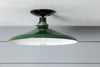Industrial Ceiling Mount light - 14in Green Metal Shade Lamp - Semi Flush Mount - Industrial Light Electric - 3