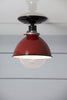 Red Metal Shade Light - Semi Flush Mount Lamp - Industrial Light Electric - 2