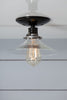 Flat Glass Shade Light - Industrial Ceiling Mount Lamp - Semi Flush Mount - Industrial Light Electric - 3