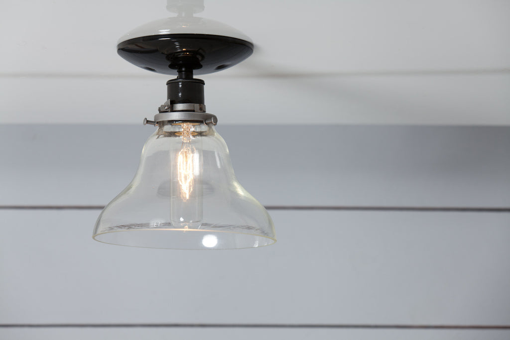 Glass Bell Shade Light - Ceiling Mount - Semi Flush Mount Lamp - Industrial Light Electric - 3