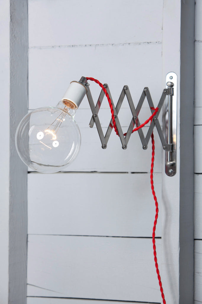 Scissor Wall Lamp - Industrial Wall Light - Bare Bulb - Industrial Light Electric - 1